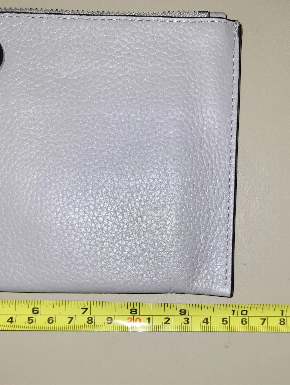 Michael Kors Grey Pebbled Leather Wristlet with Silver Logo